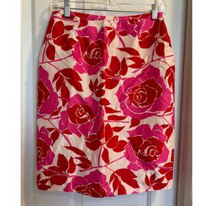 Maggy London 100% Silk Floral Pencil Skirt Size 8